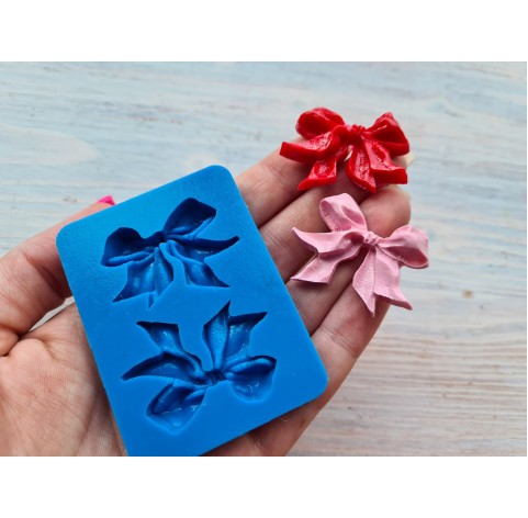Silicone mold, Bow, style 7, 2 elements, ~ 2.7*3.7 cm, H:0.6 cm