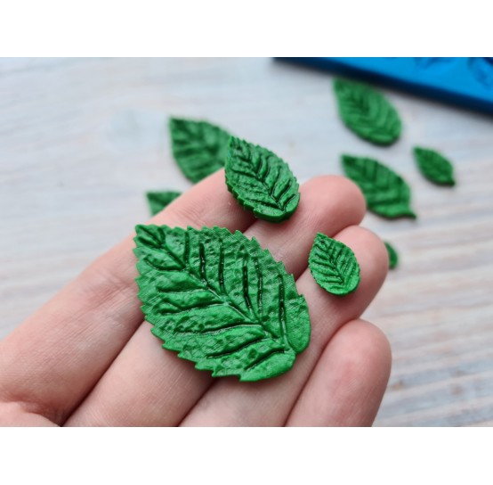 Silicone mold, Set of leaves, style 1, 12 pcs., ~ 0.6-2.3*1.2-3.9 cm