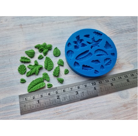 Silicone mold, Set of leaves 2, 16 pcs., ~ 0.5-2 cm