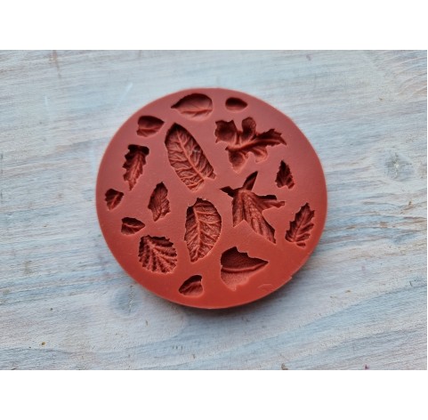 Silicone mold, Set of leaves, style 2, 16 pcs., ~ 0.5-2 cm
