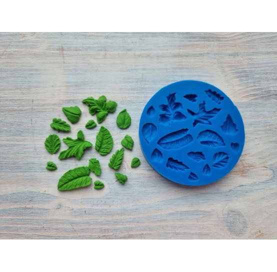 Silicone mold, Set of leaves, 16 pcs., ~ 0.5-2 cm