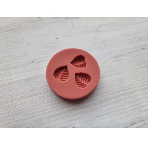 Silicone mold, Leaves, style 2, 3 pcs., ~ 1.1*1.2 cm
