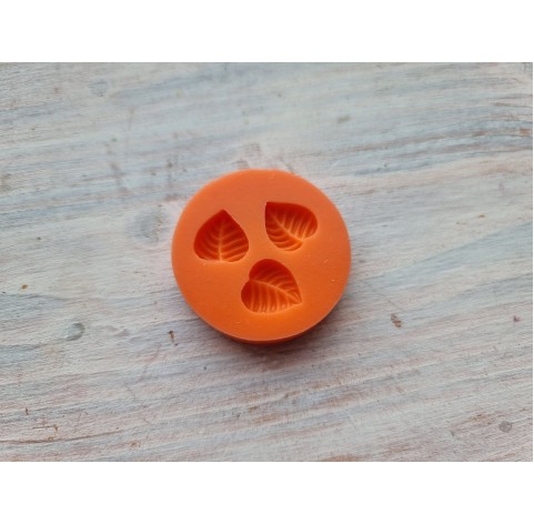 Silicone mold, Leaves, style 2, 3 pcs., ~ 1.1*1.2 cm