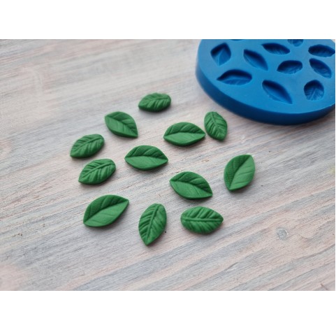 Silicone mold, Blueberry leaves, 12 pcs., ~ 1.1-1.3 cm