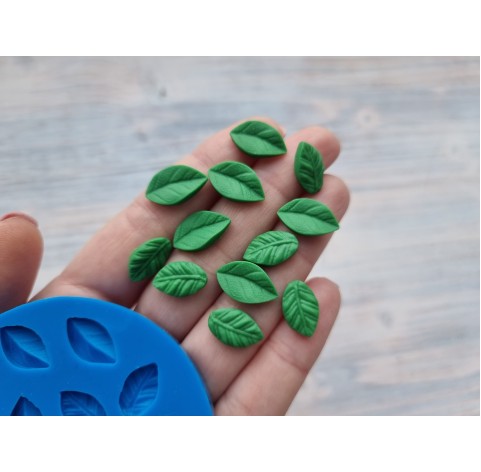 Silicone mold, Blueberry leaves, 12 pcs., ~ 1.1-1.3 cm