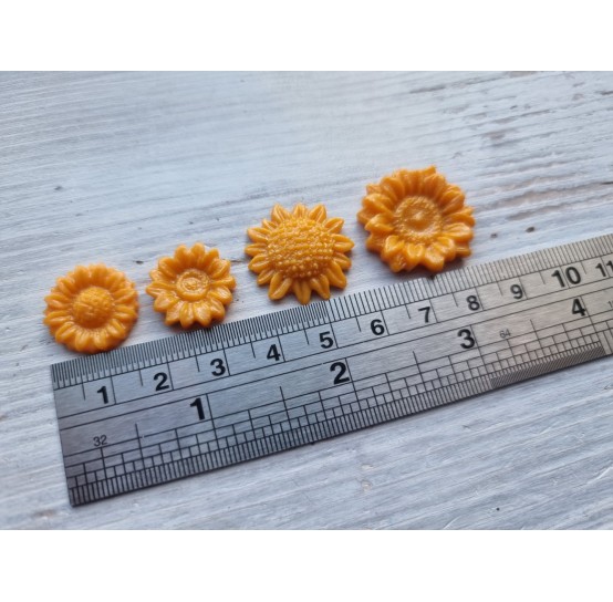 Silicone mold, Sunflower, 4 pcs., ~ Ø 1.2-2.3 cm
