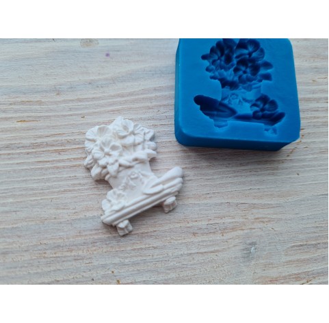 Silicone mold, Flowers in a pot, ~ 2.6*3.1 cm