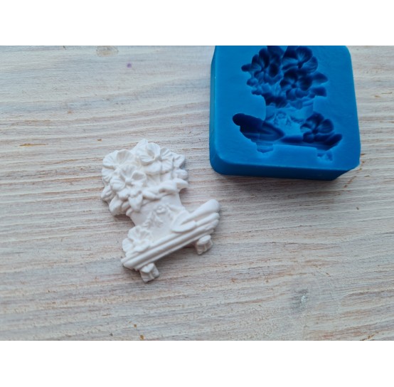 Silicone mold, Flowers in a pot, ~ 2.6*3.1 cm