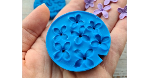 Flatback Flower Molds Polymer Clay Silicone Mold Rose SMALL Flower Cabochon  Moulds PMC 