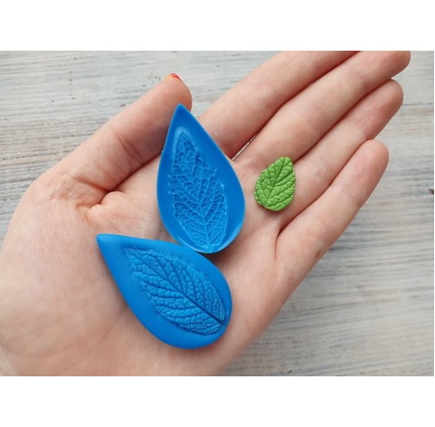 Silicone veiner, Mint leaf, small, (mold size) ~ 2.7*4.9 cm