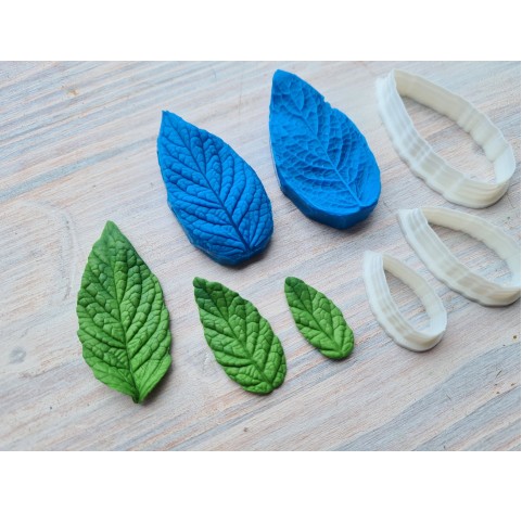 Silicone veiner, Mint leaf, medium, set or individually