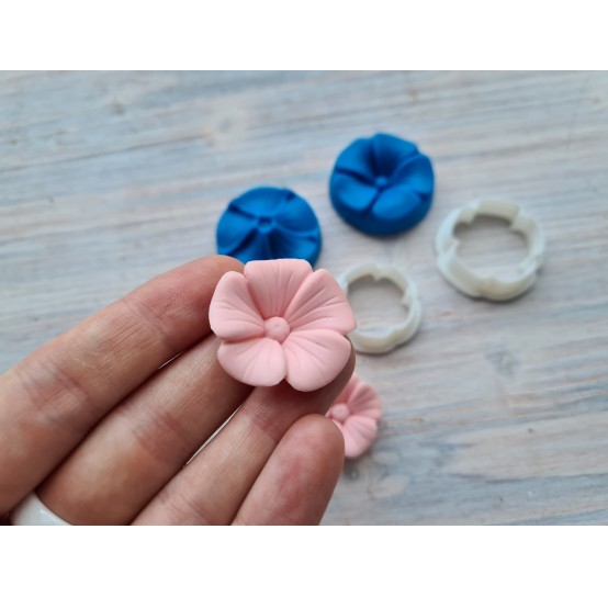 Silicone veiner, Cherry flower texture, ~ 3.2 cm, + 2 cutters 2.2, 2.7 cm, set or individually