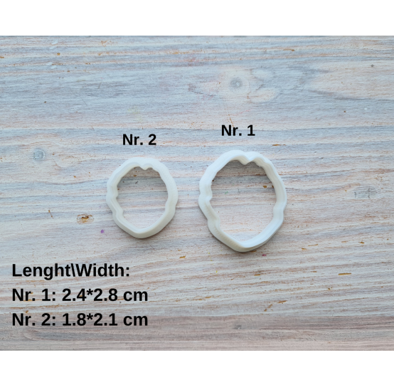 Silicone veiner, Hazelnut leaf, ~ 2.7*3 cm + 2 cutters 2.4*2.8 cm, 1.8*2.1 cm, set or individually