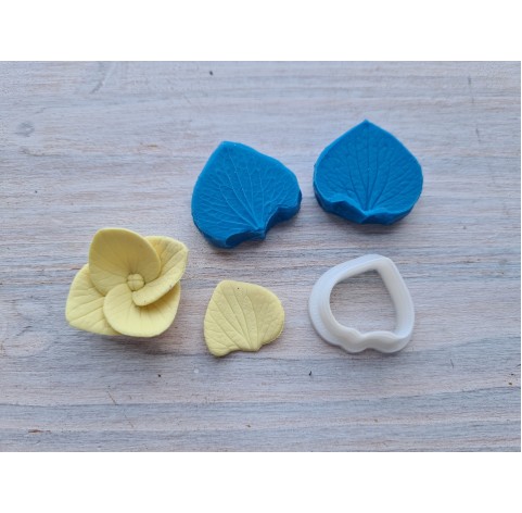 Silicone veiner, Hydrangea petal texture, natural, small, set or individually