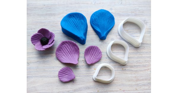 Silicone Mold Set of Flowers, 6 Pcs., 0.7-1.2 Cm, Modeling Tool for  Accessories, Jewelry, Home Decor, Shape for All Types of Polymer Clay 