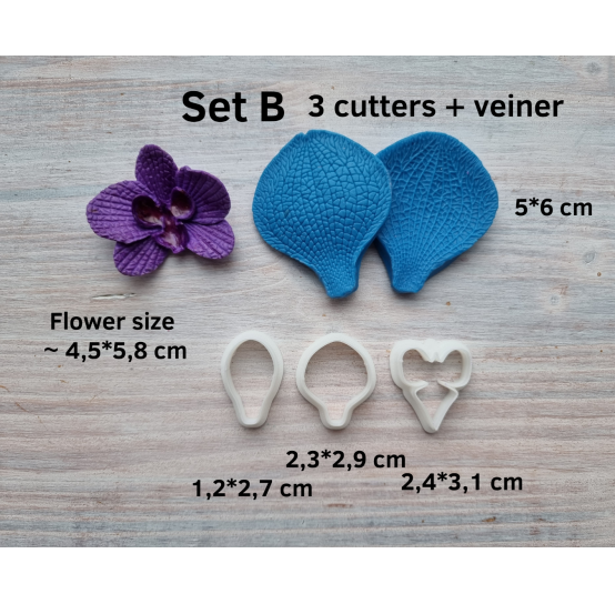 Silicone veiner, Orchid petal texture, style 1, Set A, Set B or Set C, set or individually