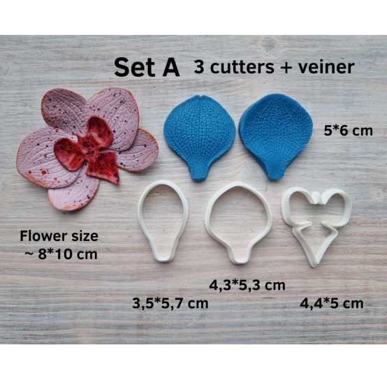 Silicone veiner, Orchid petal texture, style 1, Set A, Set B or Set C, set or individually
