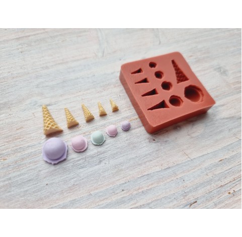 Silicone mold, Mini ice cream, 10 pcs., ~ 0.5-1.5 cm
