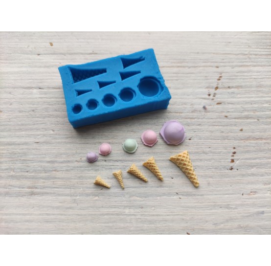 Silicone mold, Mini ice cream, 10 pcs., ~ 0.5-1.5 cm