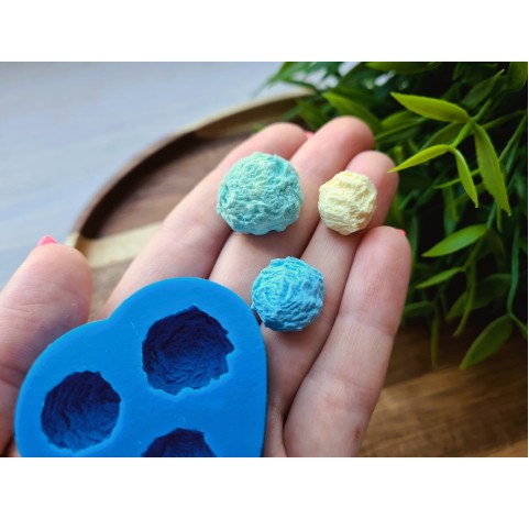 Silicone mold, Ice cream ball, style 1, 3 elements, ~ Ø 1.3-2 cm, H:0.8-1.1 cm