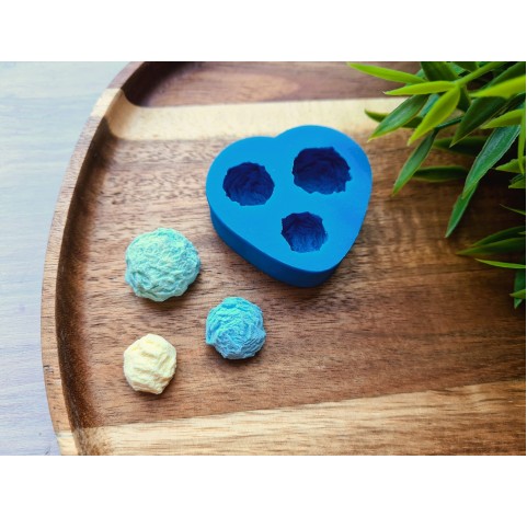 Silicone mold, Ice cream ball, style 1, 3 elements, ~ Ø 1.3-2 cm, H:0.8-1.1 cm