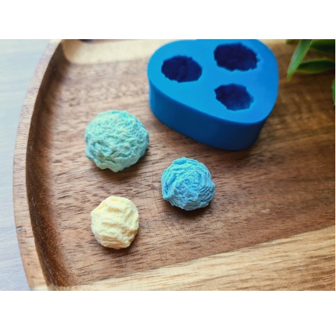 Silicone mold, Ice cream ball, style 1, 3 elements, ~ Ø 1.3-2 cm, H:0.8-1.1 cm