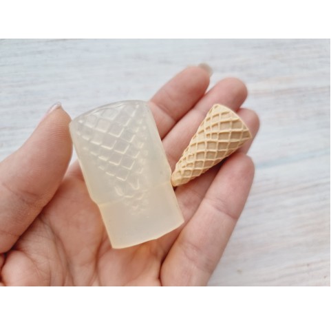 Silicone mold, Ice cream cone, large, ~ Ø 1.7 cm, ~ H:3.5 cm