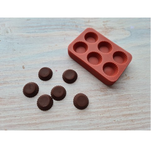 Silicone mold, Mini muffin, 6 pcs., ~ Ø 1.1 cm, H:0.4 cm