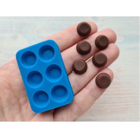 Silicone mold, Mini muffin, 6 pcs., ~ Ø 1.1 cm, H:0.4 cm