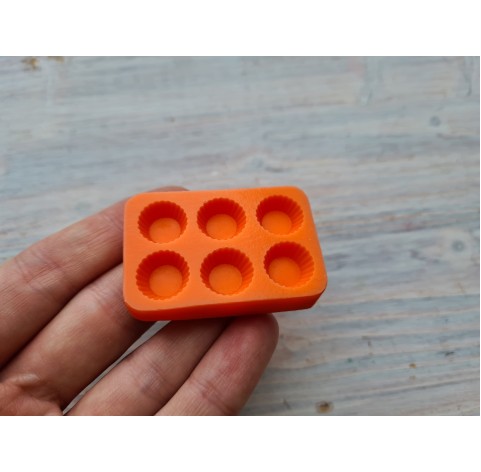 Silicone mold, Mini muffin, 6 pcs., ~ Ø 1.1 cm