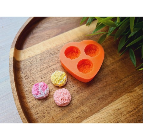 Silicone mold, Ice cream ball, style 2, 3 elements, ~ Ø 1.6 cm, H:0.9 cm