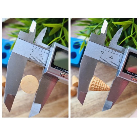 Silicone mold, Ice cream cone, style 8, 4 elements, ~ Ø 1.3 cm, H:1.7 cm