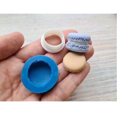Silicone mold, Macaron, style 5, ~ Ø 2 cm, H:0.7 cm + cutter Ø 1 cm
