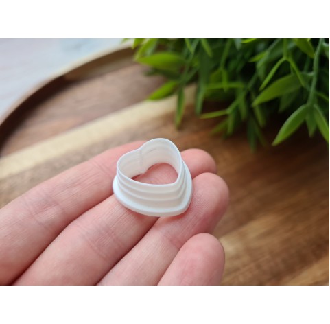 Silicone mold, Macaron, style 10, heart, small, ~ 1.8*1.9 cm, H:0.6 cm + cutter Ø 1.7 cm