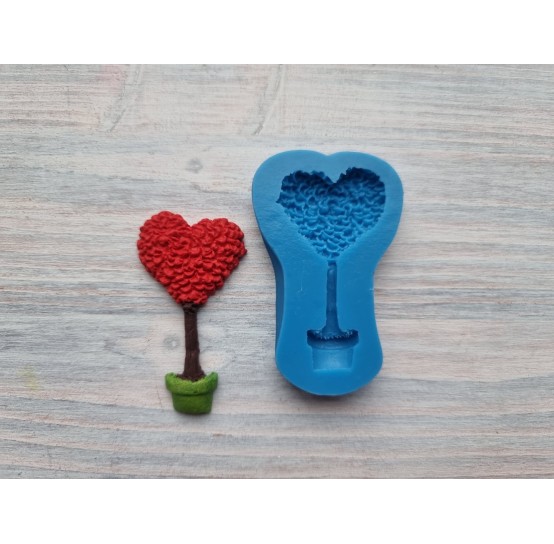 Silicone mold, Tree-heart in a pot, ~ 2.8*5.1 cm