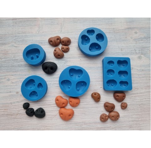 Silicone mold, Dogs/bears nose, small, 12 pcs., ~ 0.9*1.1 cm