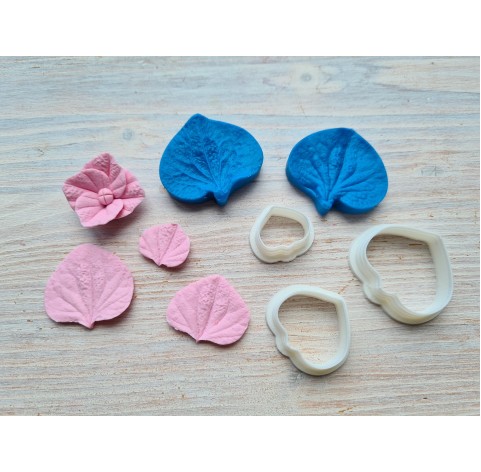 Silicone veiner, Hydrangea petal texture, natural, large, set or individually