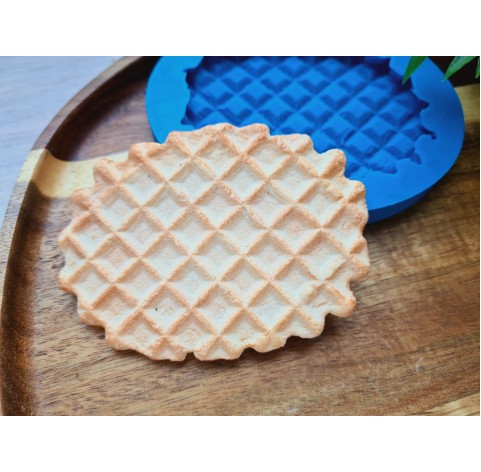 Silicone mold, Waffle, style 4, oval, large, ~ 6.2*8.2 cm, H:0.7 cm