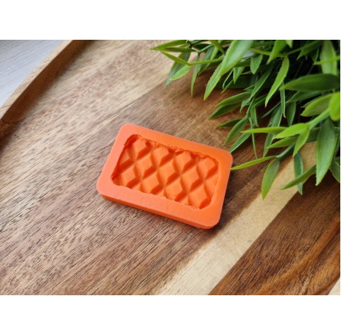 Silicone mold, Waffle, style 6, rectangular, large, ~ 2.9*5.1 cm, H:0.6 cm