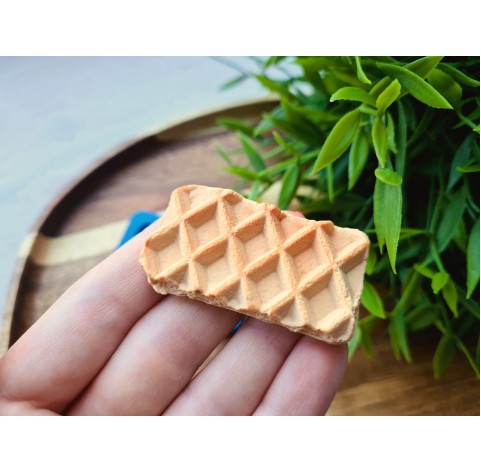 Silicone mold, Waffle, style 6, rectangular, large, ~ 2.9*5.1 cm, H:0.6 cm