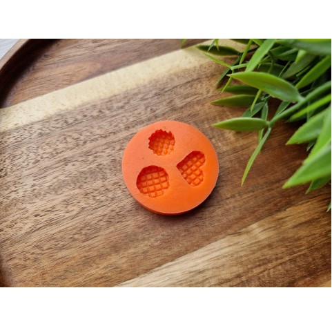 Silicone mold, Waffle set, style 7, 3 elements, ~ 1.3-1.7 cm, H:0.4 cm