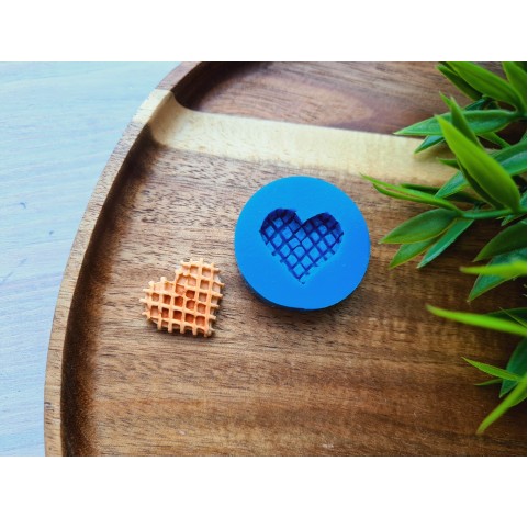 Silicone mold, Waffle, style 9, heart, ~ 2*2.2 cm, H:0.5 cm