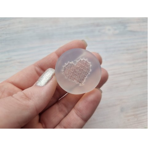 Silicone mold, Waffle, style 9, heart, ~ 2*2.2 cm, H:0.5 cm