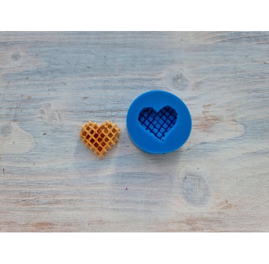 Silicone mold, Waffle, heart, ~ 2.3 cm