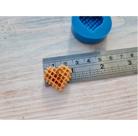 Silicone mold, Waffle, heart, ~ 2.3 cm