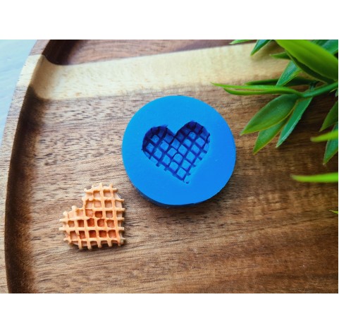 Silicone mold, Waffle, style 9, heart, ~ 2*2.2 cm, H:0.5 cm