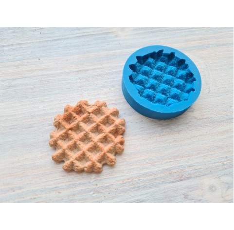 Silicone mold, Waffle, style 3, round, medium, ~ Ø 4.3 cm