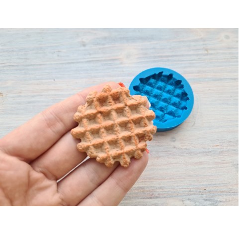 Silicone mold, Waffle, style 3, round, medium, ~ Ø 4.3 cm