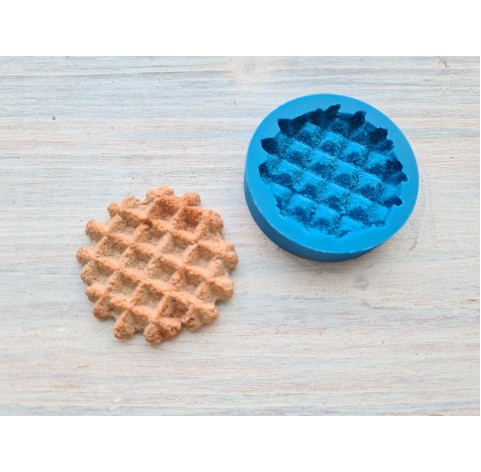 Silicone mold, Waffle, style 3, round, medium, ~ Ø 4.3 cm