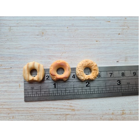Silicone mold, Set "bitten donuts", 3 pcs., ~ 1.6-1.8 cm